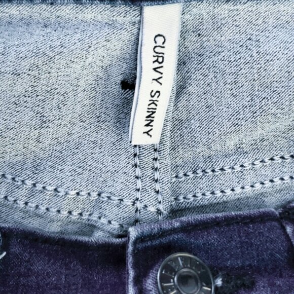 Celebrity Pink Curvy Skinny Retro High Waisted Denim Jegging- Indigo Blue Wash - Picture 13 of 14